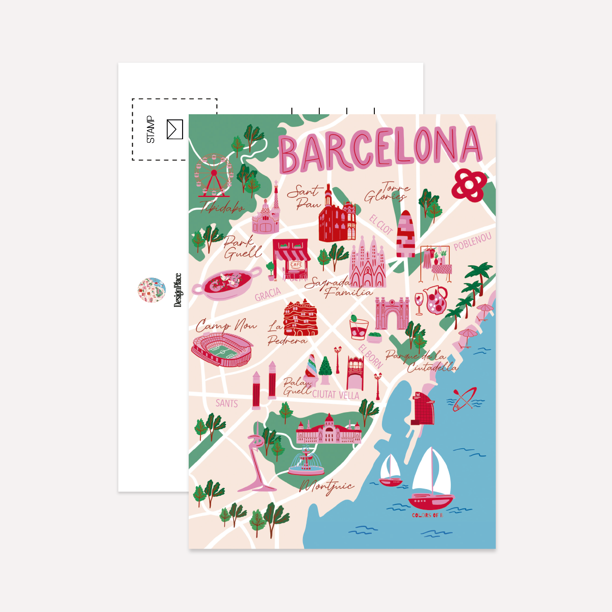 Barcelona by Colors of B Postcard Pack