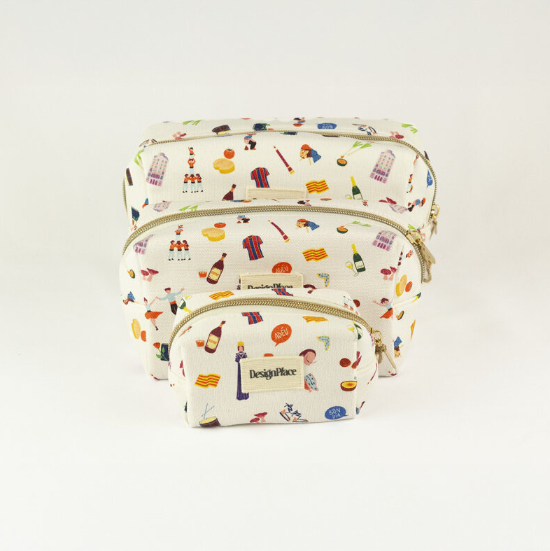 Barcelona Monuments Cotton Pouch Large