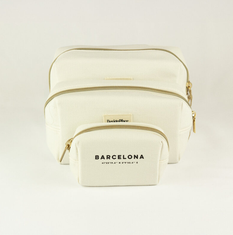 Barcelona Coordinates Cotton Pouch Large