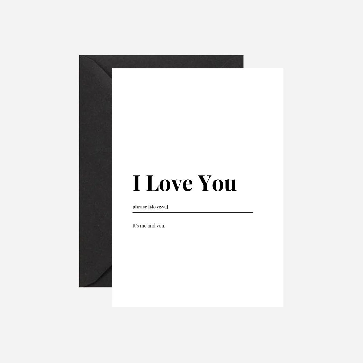 I Love You Dictionary Card