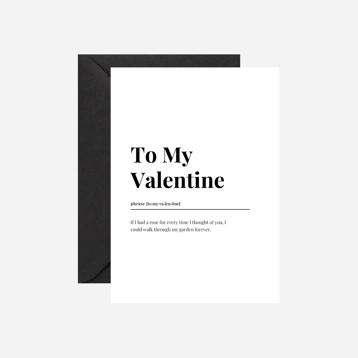 To My Valentine Dictionary Card