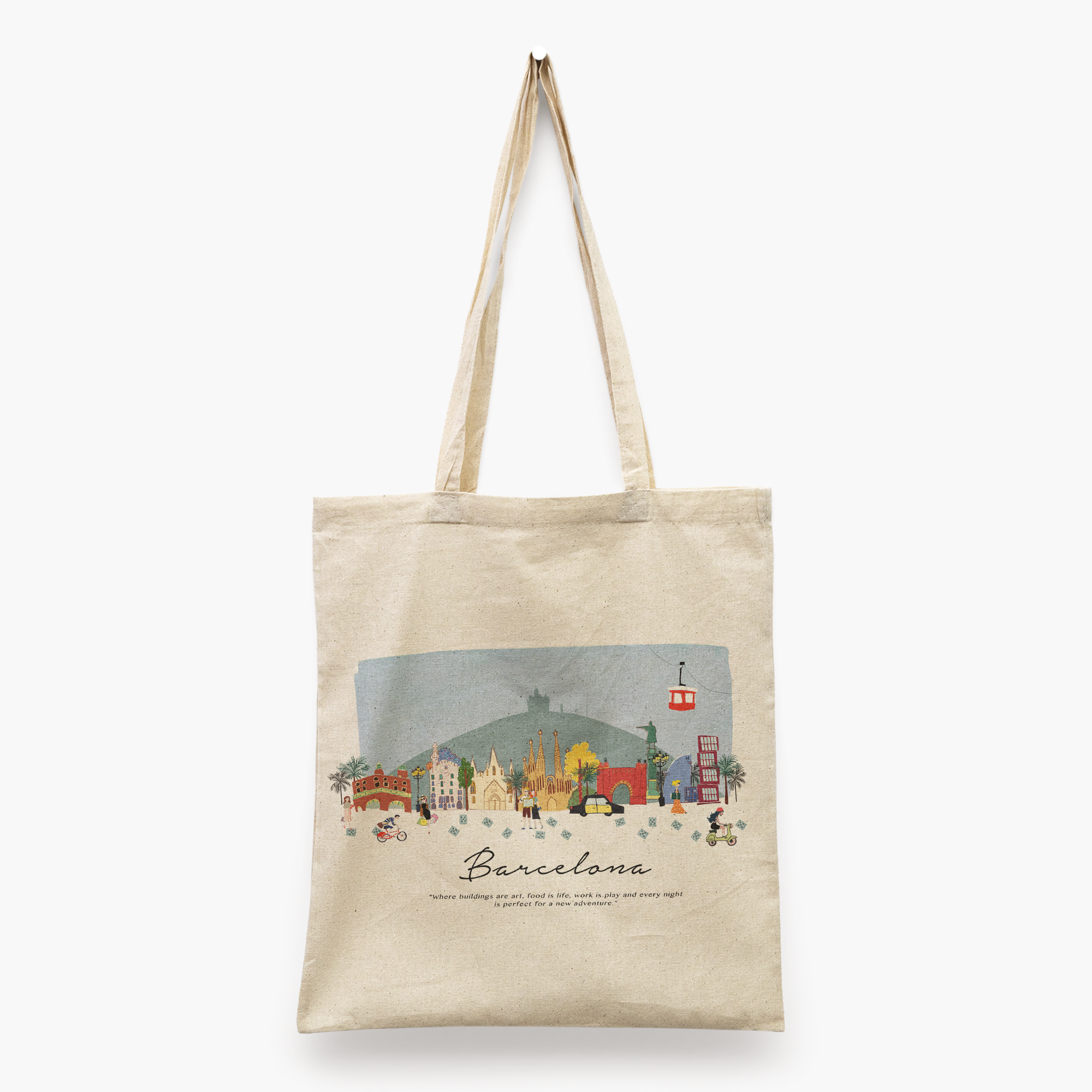 Skyline Barcelona Tote Bag