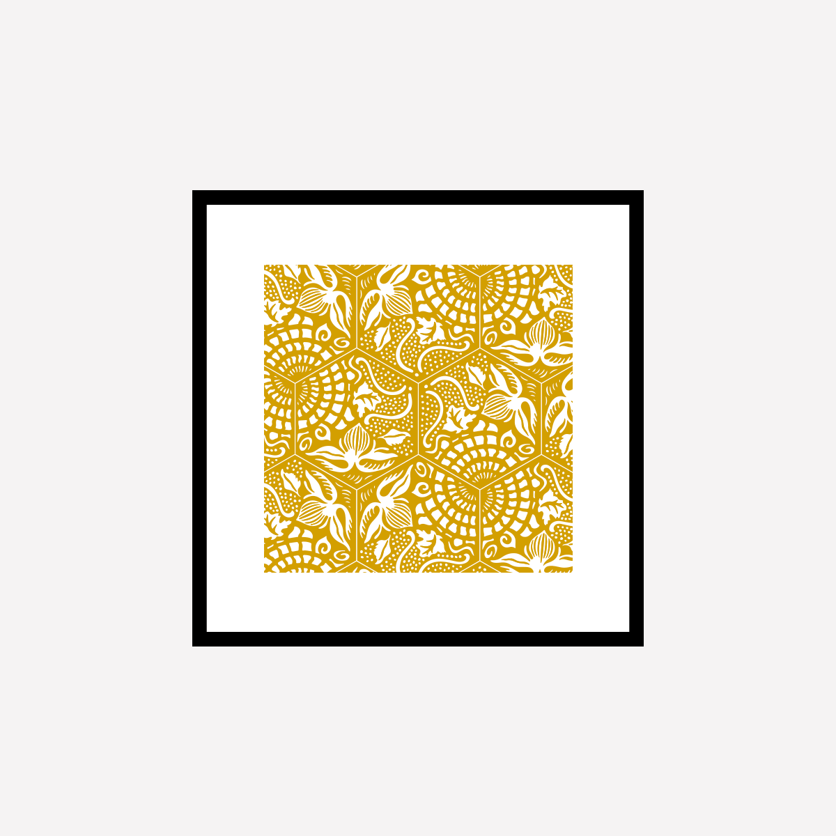 Gaudi Pattern in Gold Art Print