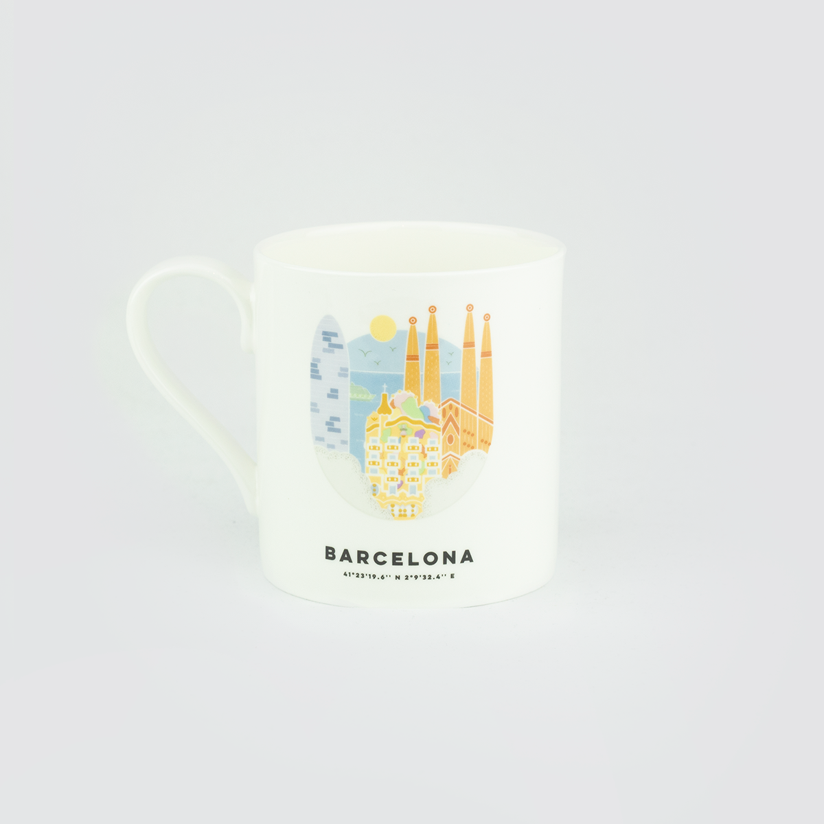 Barcelona Cityscape Colour Ceramic Mug