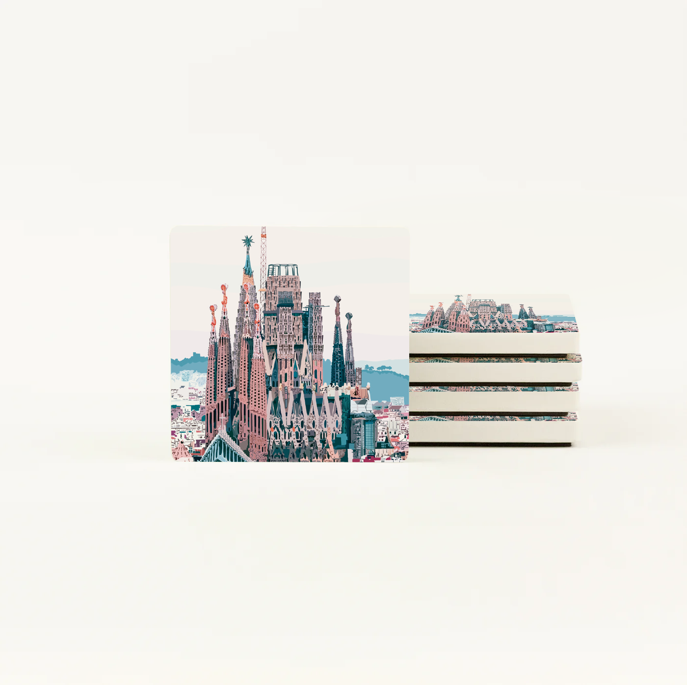 Sagrada Familia Vector Ceramic Magnet