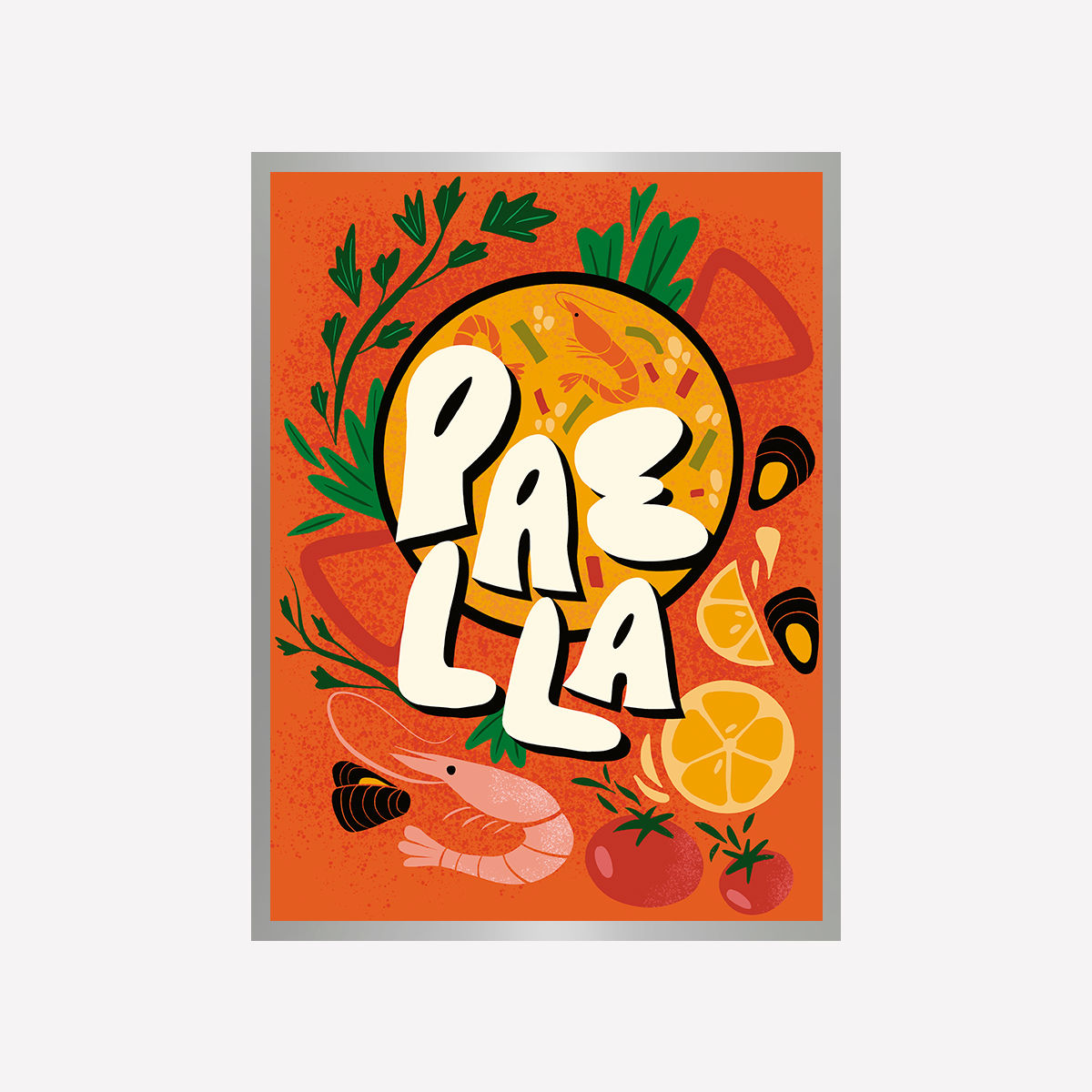 Paella Lettering Gráfico Art Print