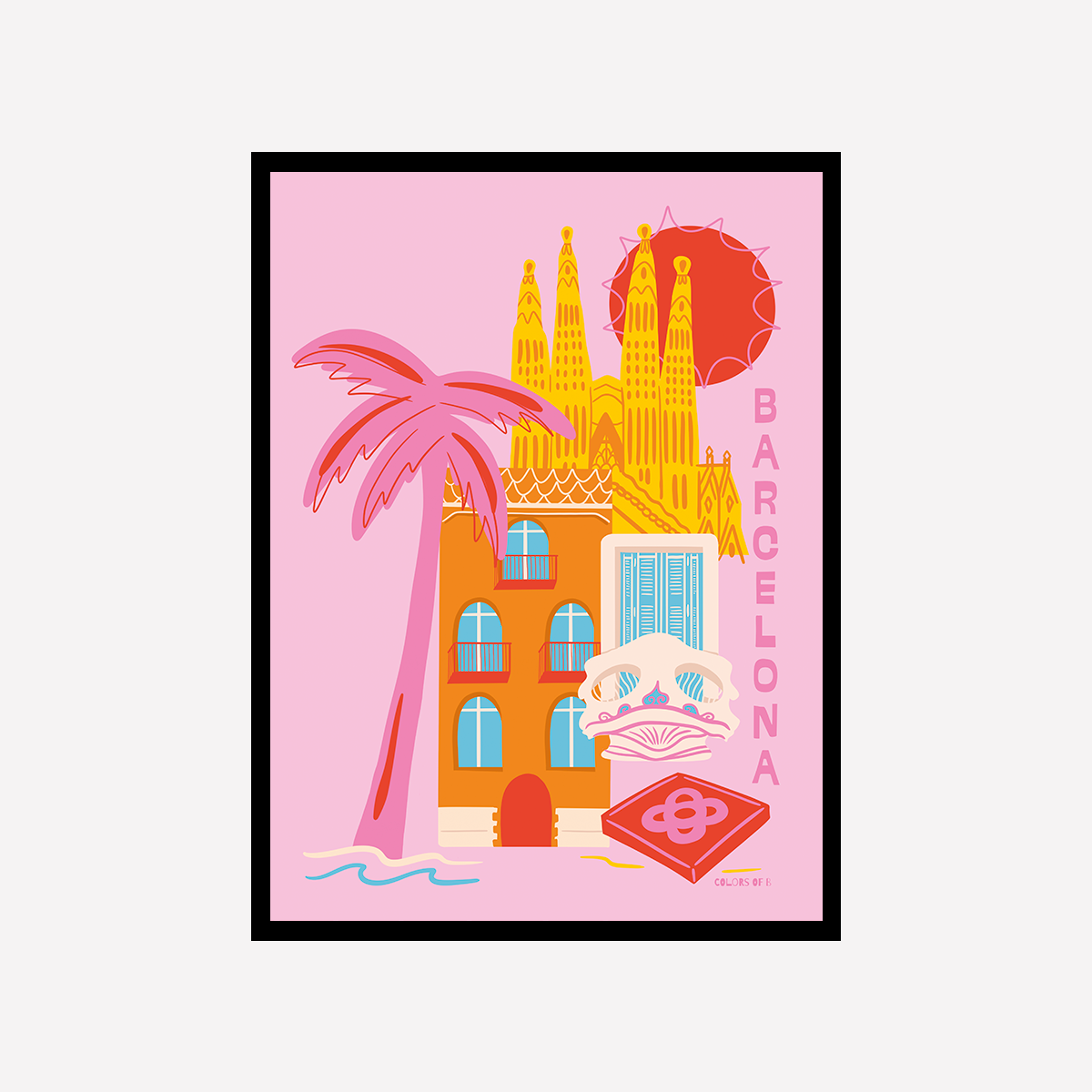 Barcelona Collage Art Print