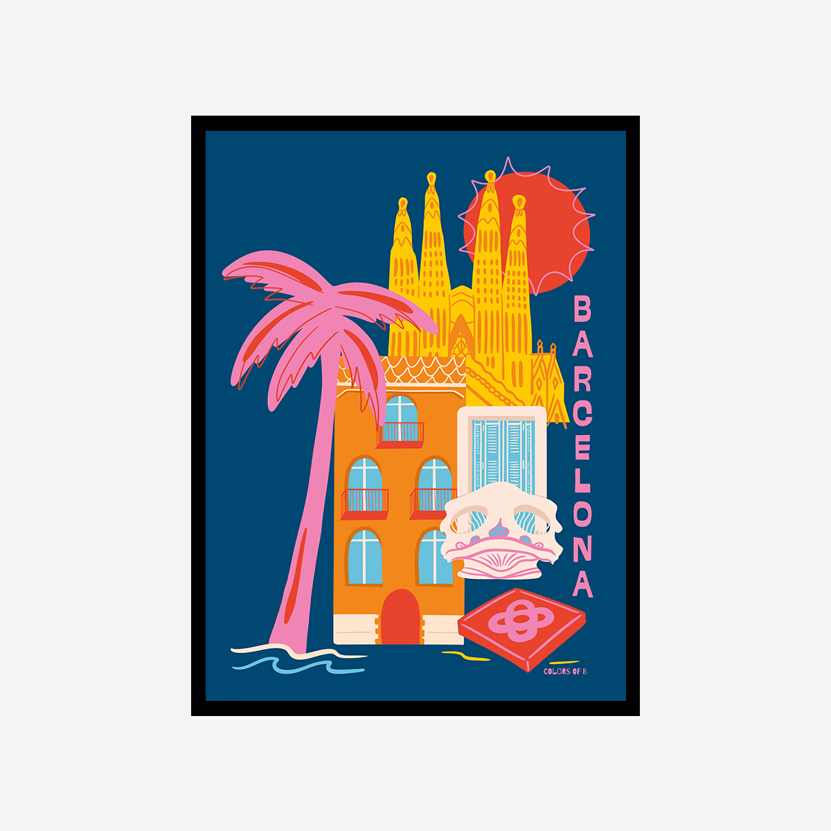 Barcelona Collage Art Print
