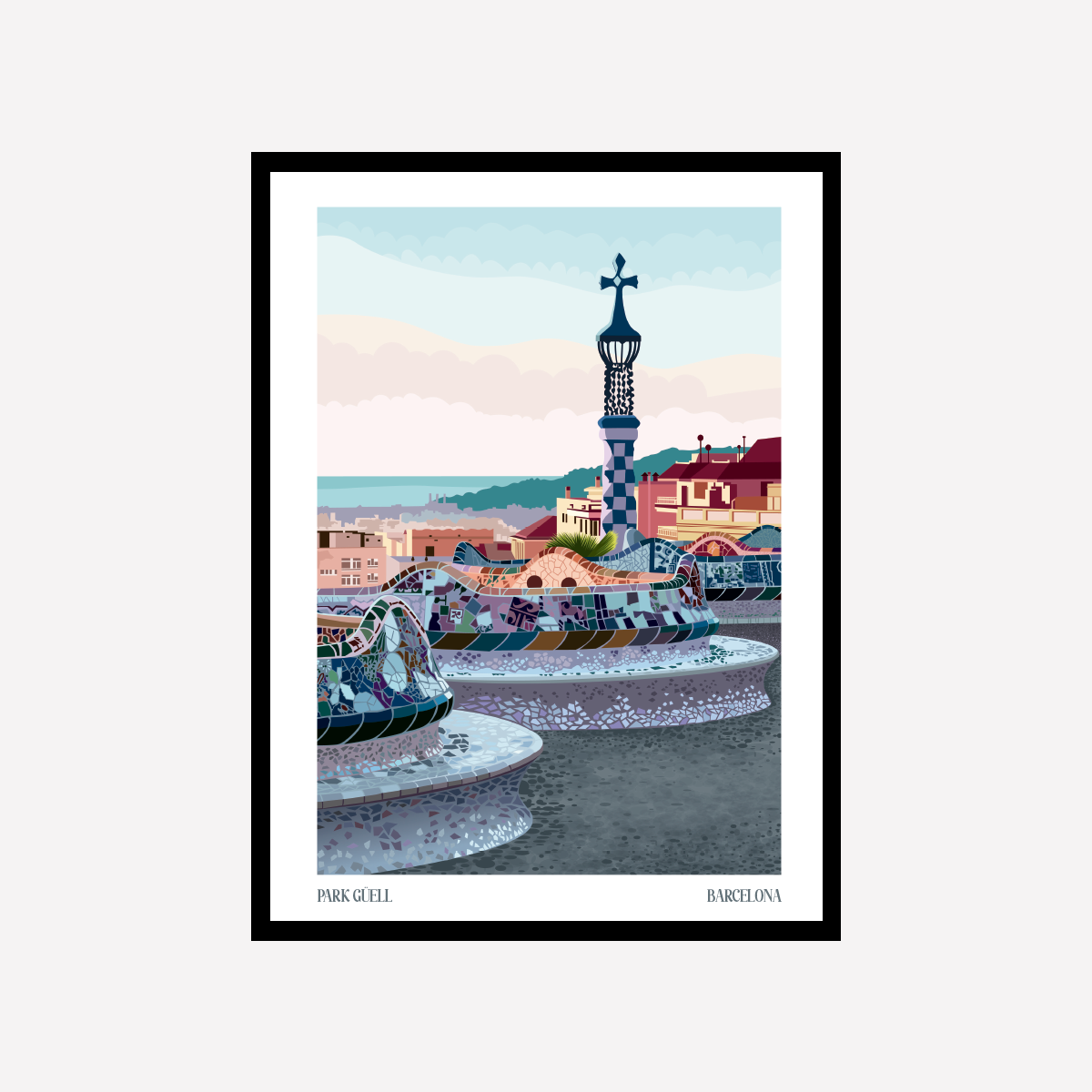 Vector Park Guell Dia BCN A4