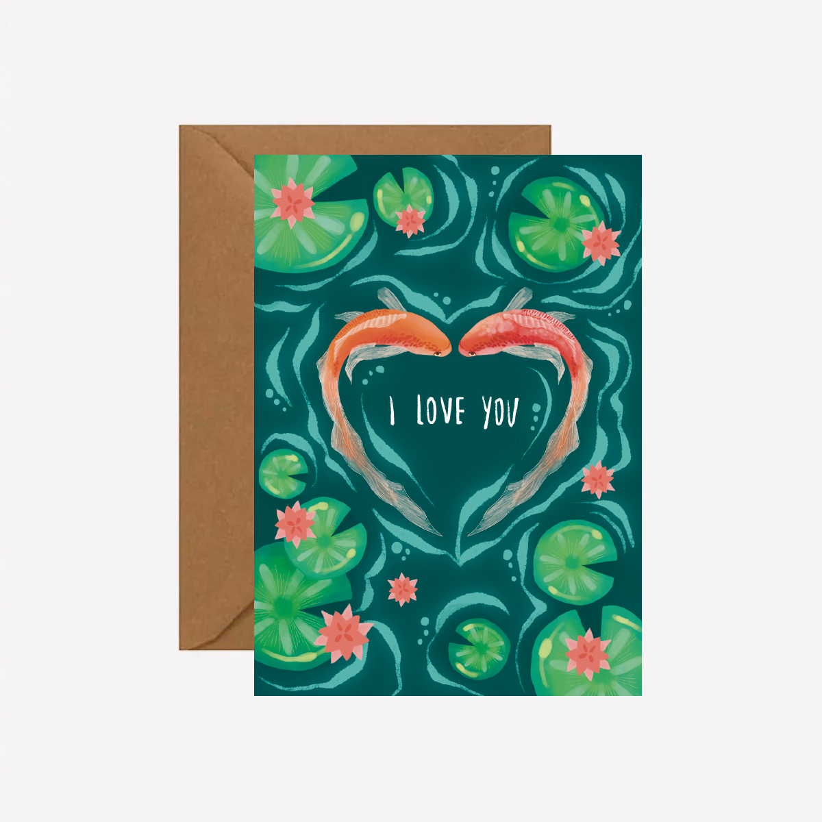 I Love You Fish Pair Tarjeta de Felicitaciones