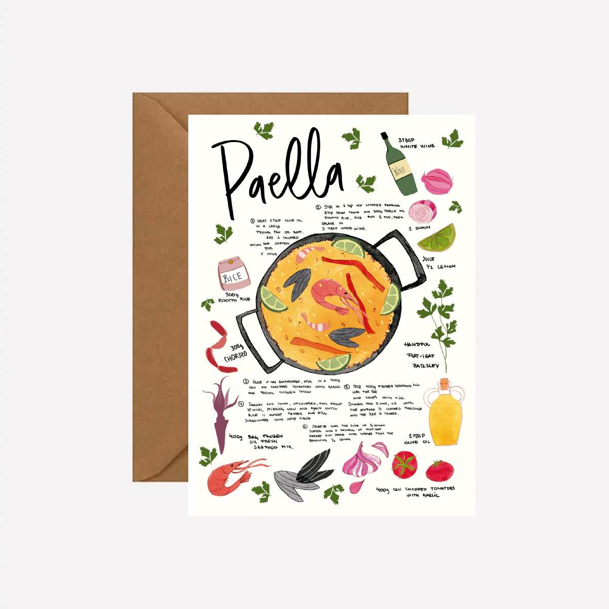 Paella Tarjeta de Felicitaciones
