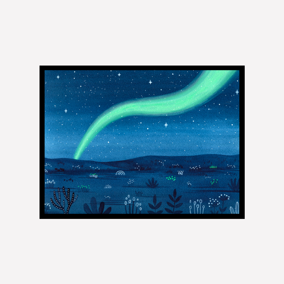 City Northern Lights Art Print