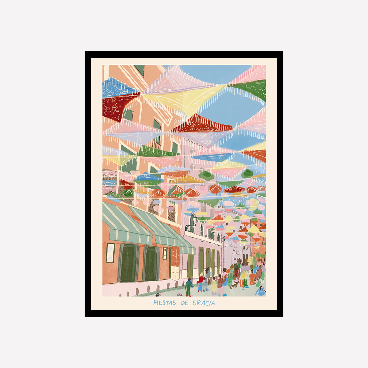 Fiestas Gracia Art Print