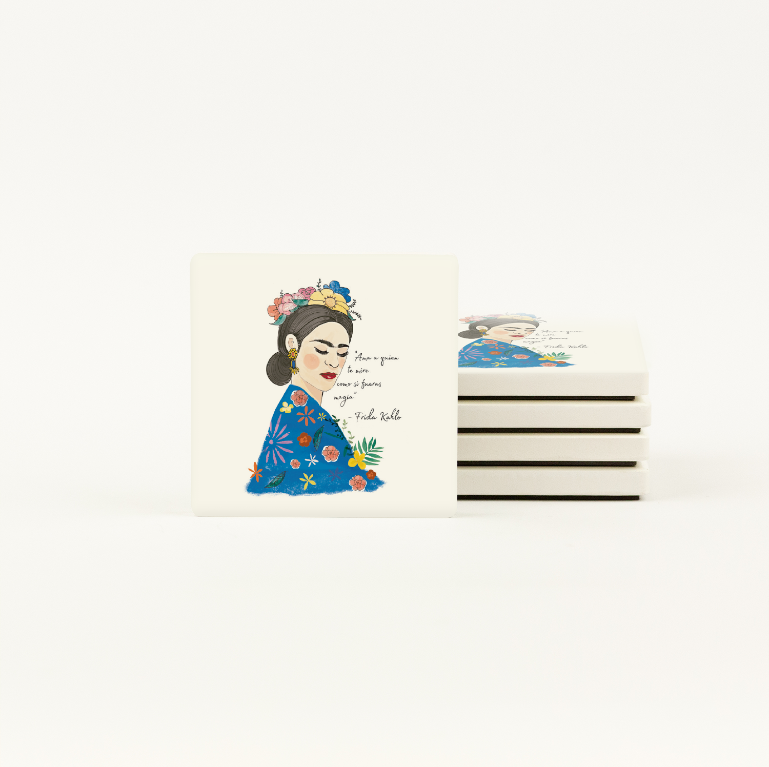 Frida  Acuarela Ceramic Magnet