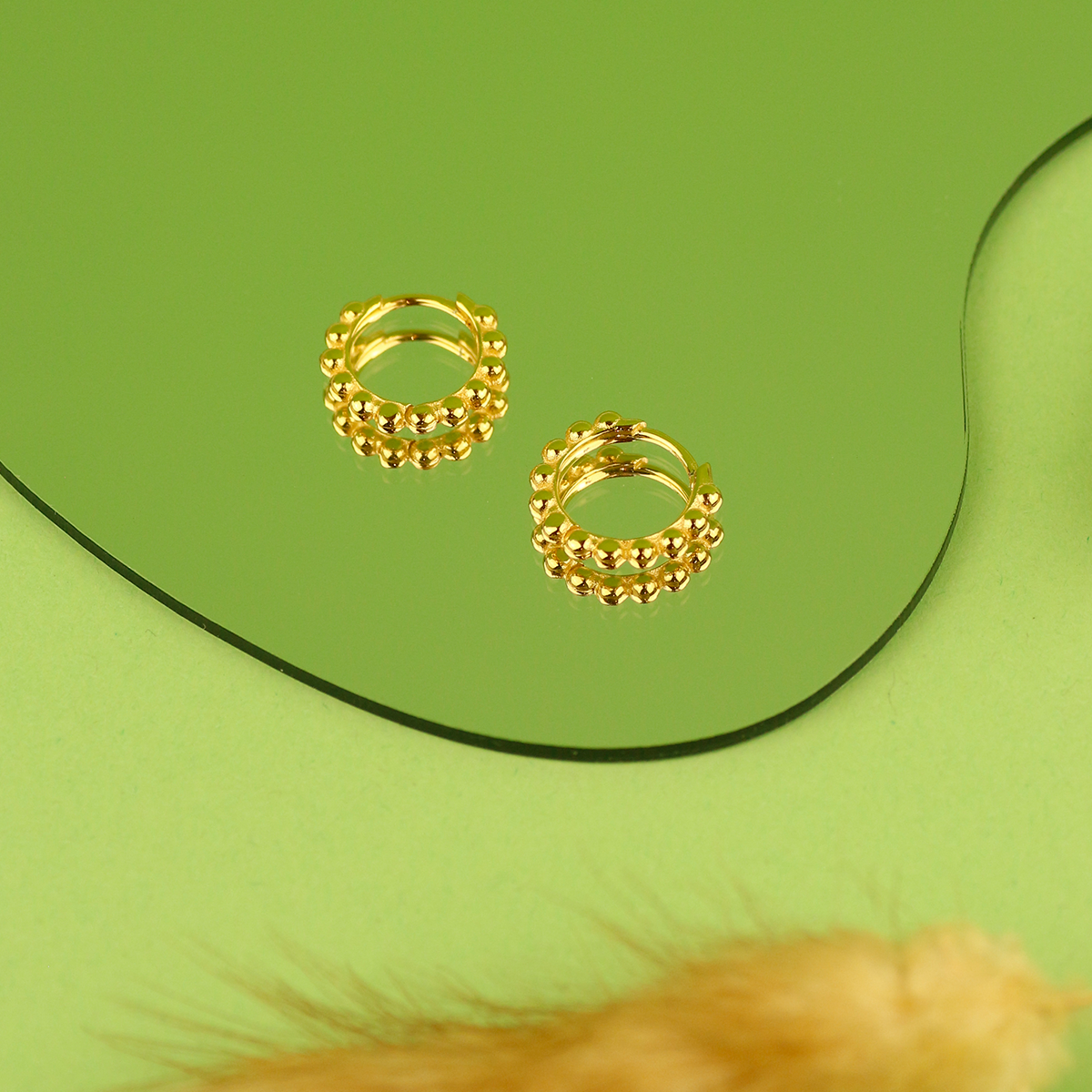 Hoop Bolitas Pendientes