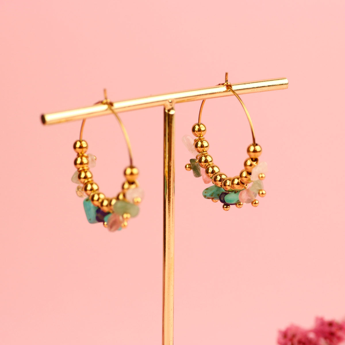 Pendientes Aros Multipiedras