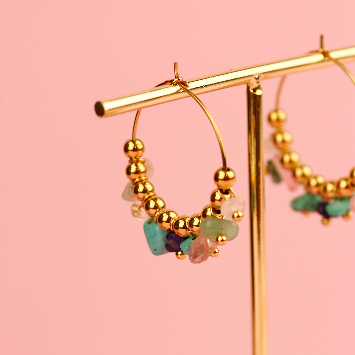 Pendientes Aros Multipiedras