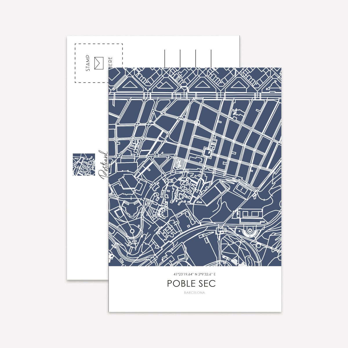 Line Art Maps Barrios Bcn Postcard Pack - DesignPlace