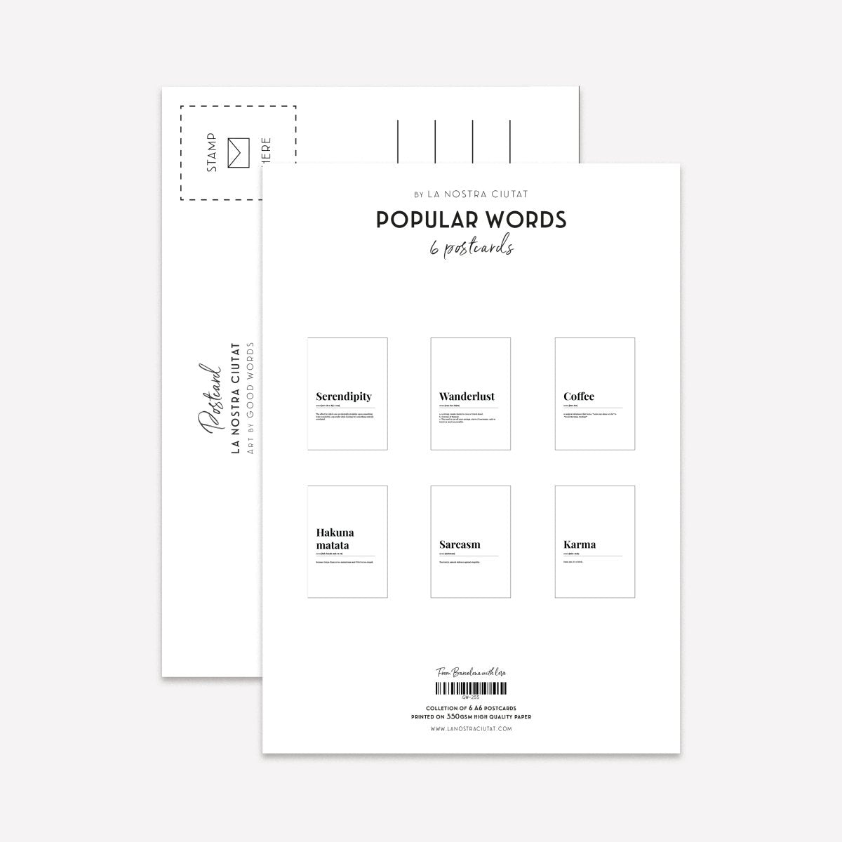 Popular Words GW Postcard Pack - DesignPlace