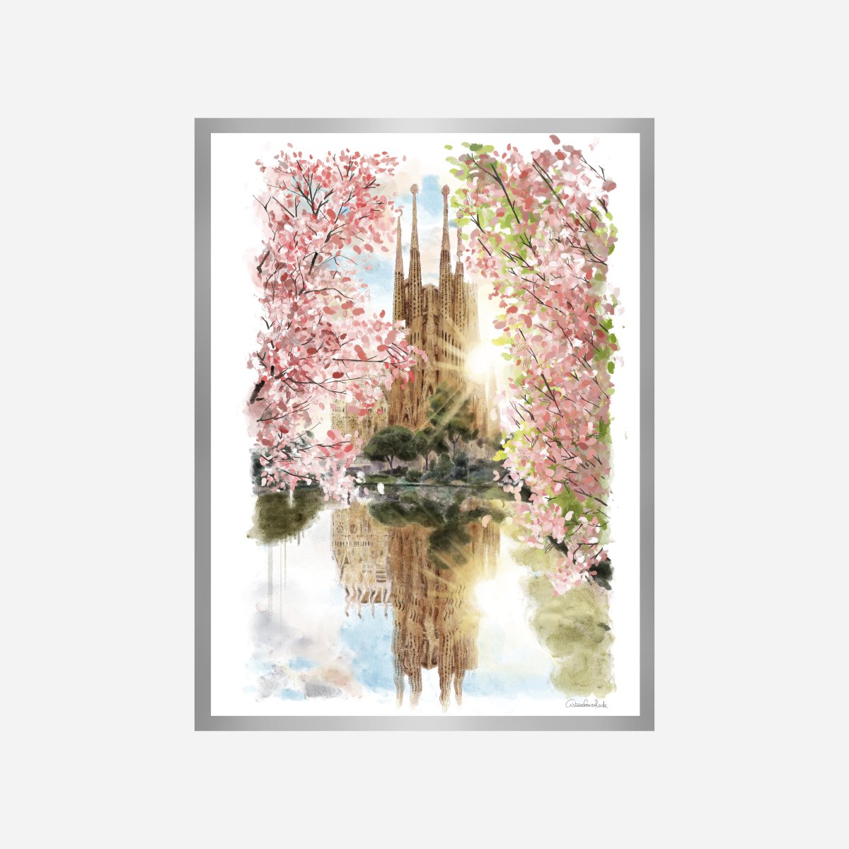 Sagrada Familia en Primavera Art Print - DesignPlace