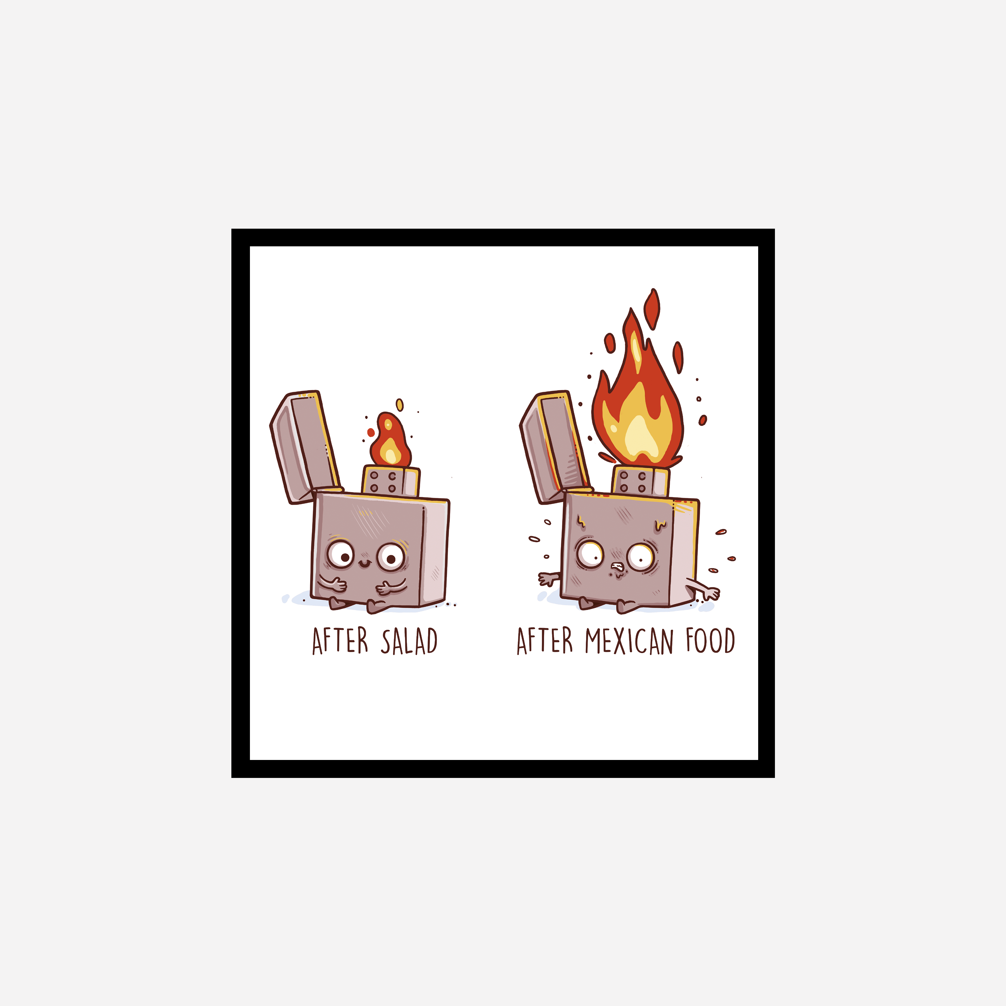 Before After Mexican Food Art Print