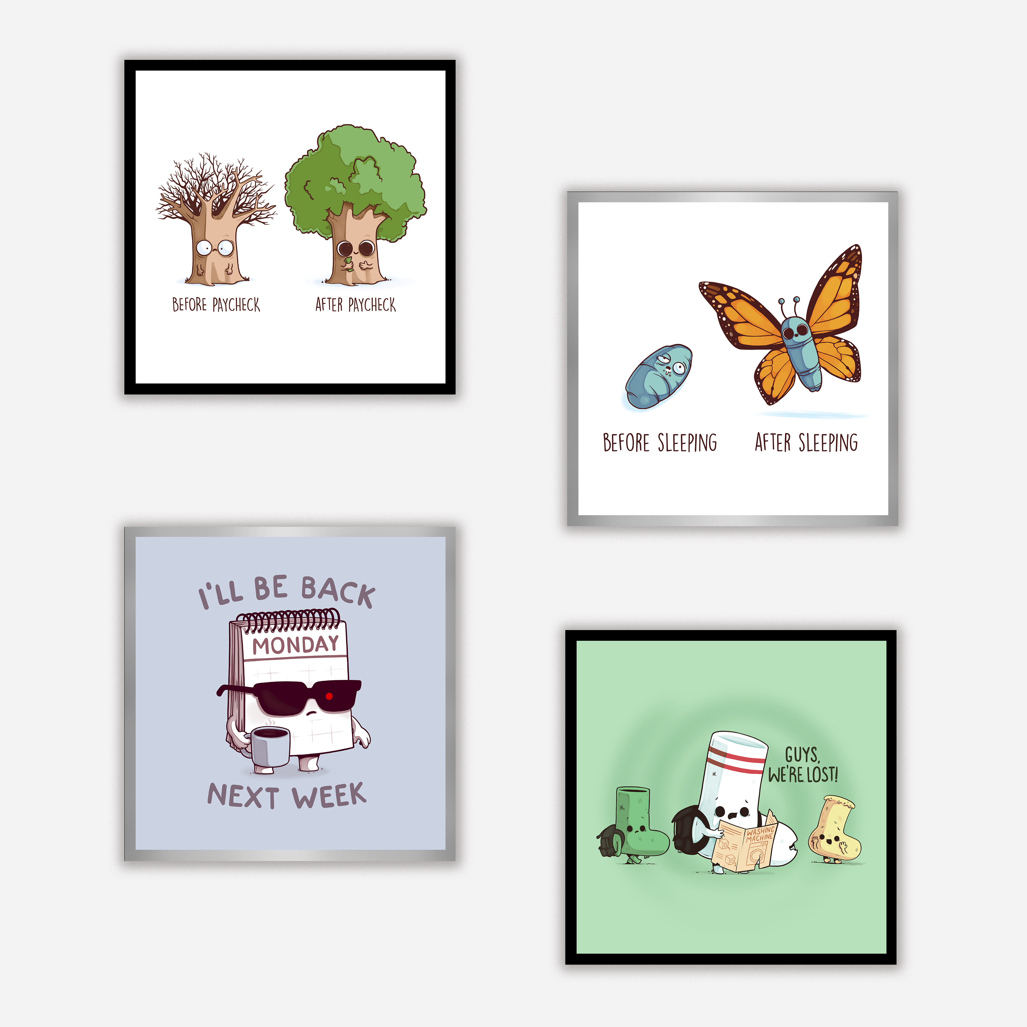 Before After Paycheck Art Print