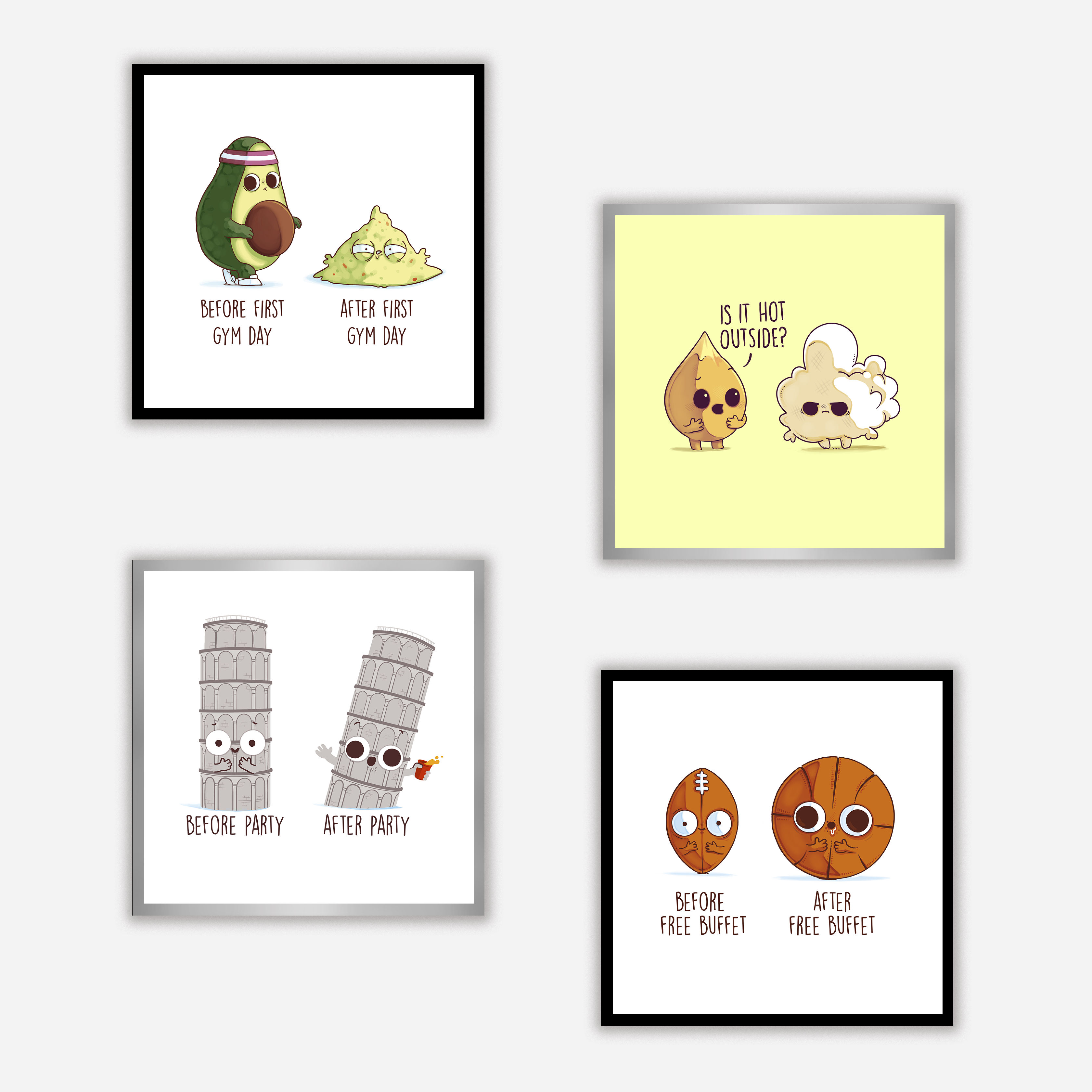 Before After Gym Art Print