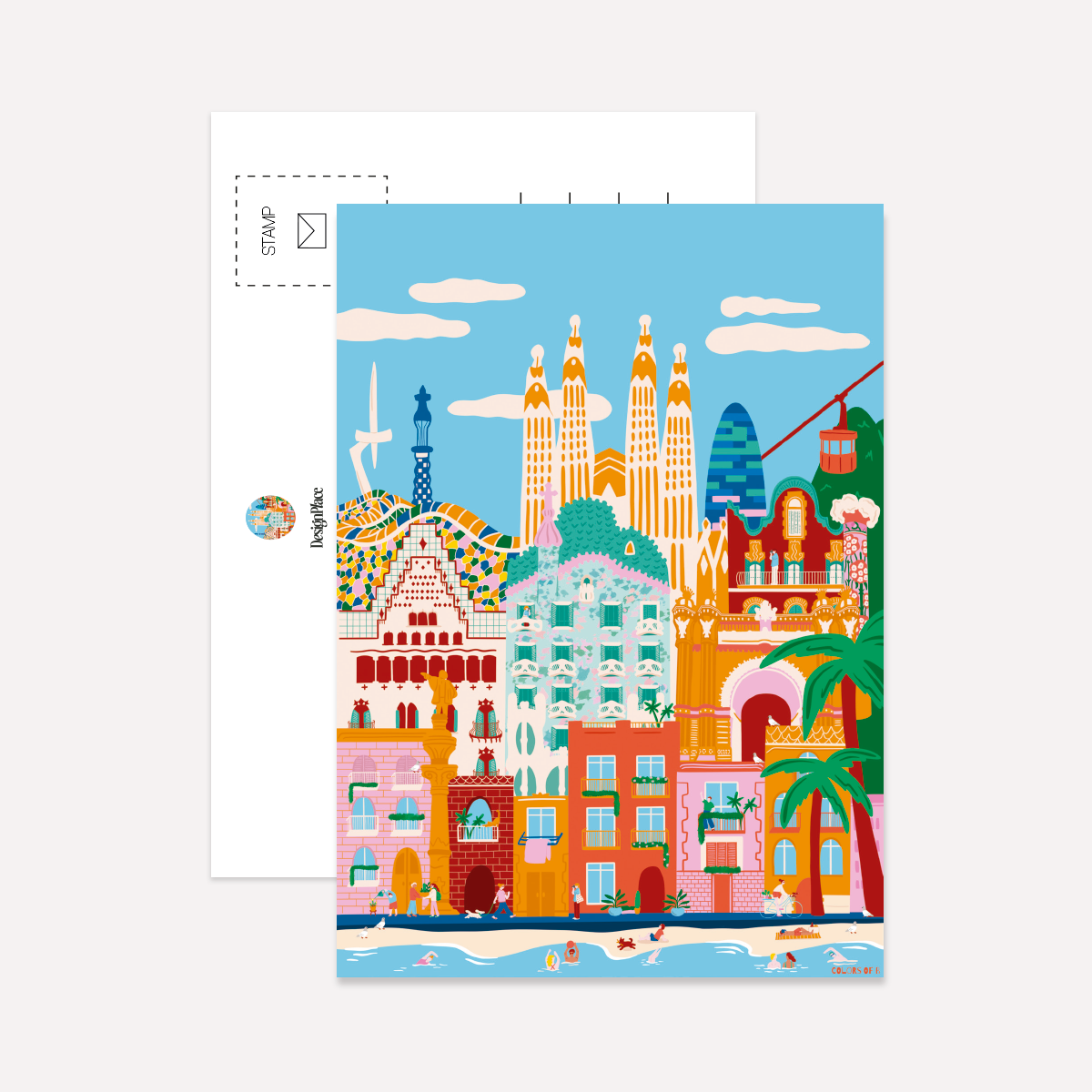 Barcelona by Colors of B Postcard Pack