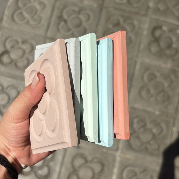 Pink Panot Cement Coaster