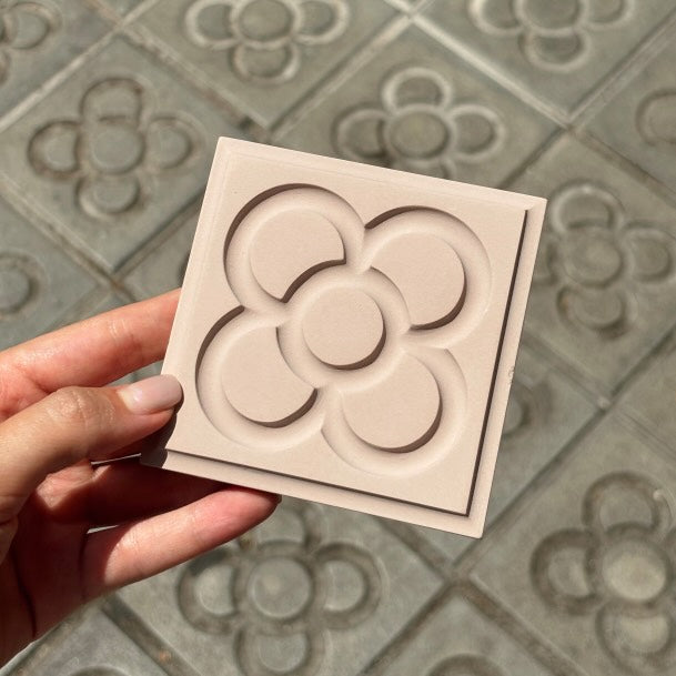 Pink Panot Cement Coaster