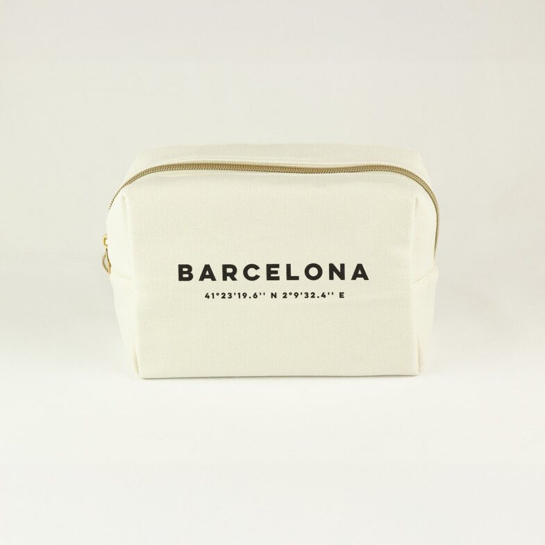 Barcelona Coordinates Cotton Pouch Large