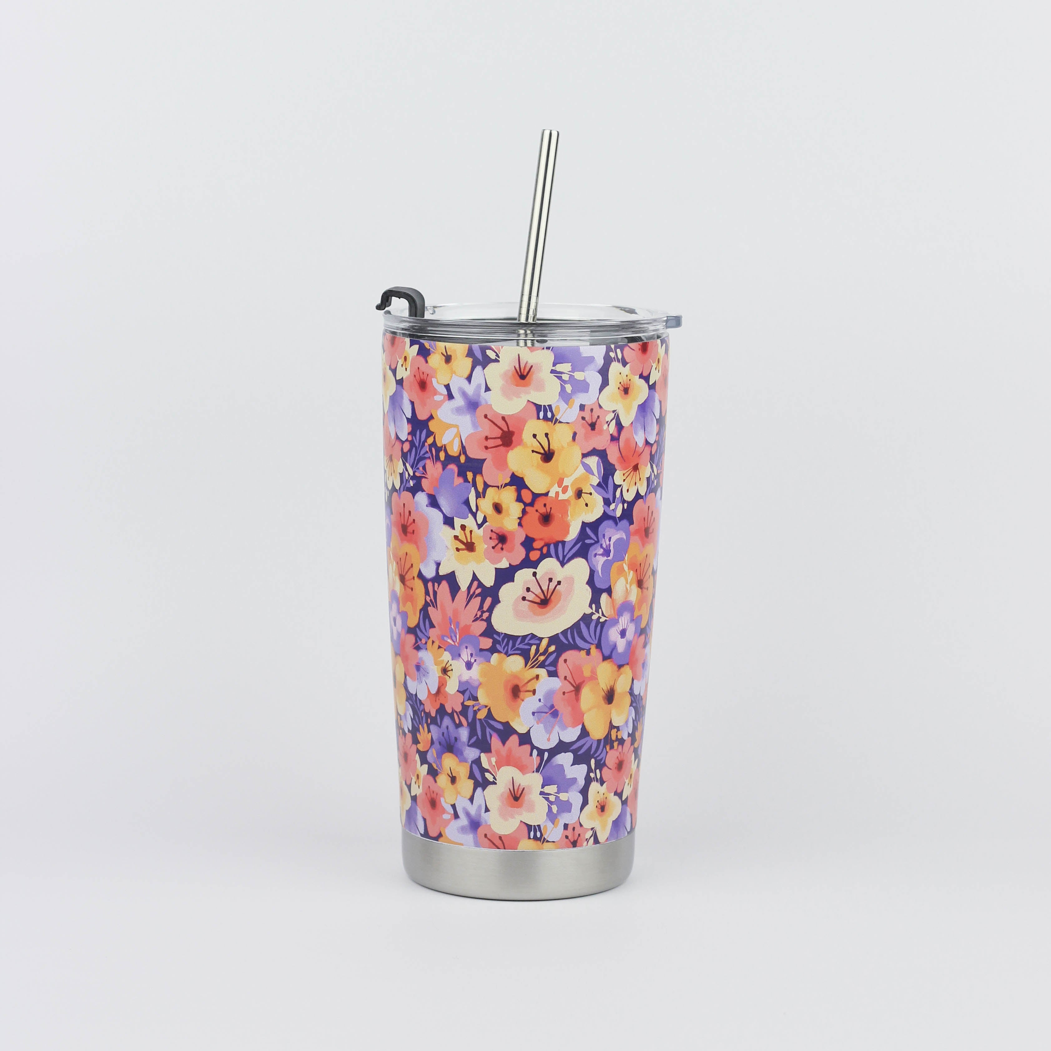 Purple Bouquet Stainless Steel Tumbler