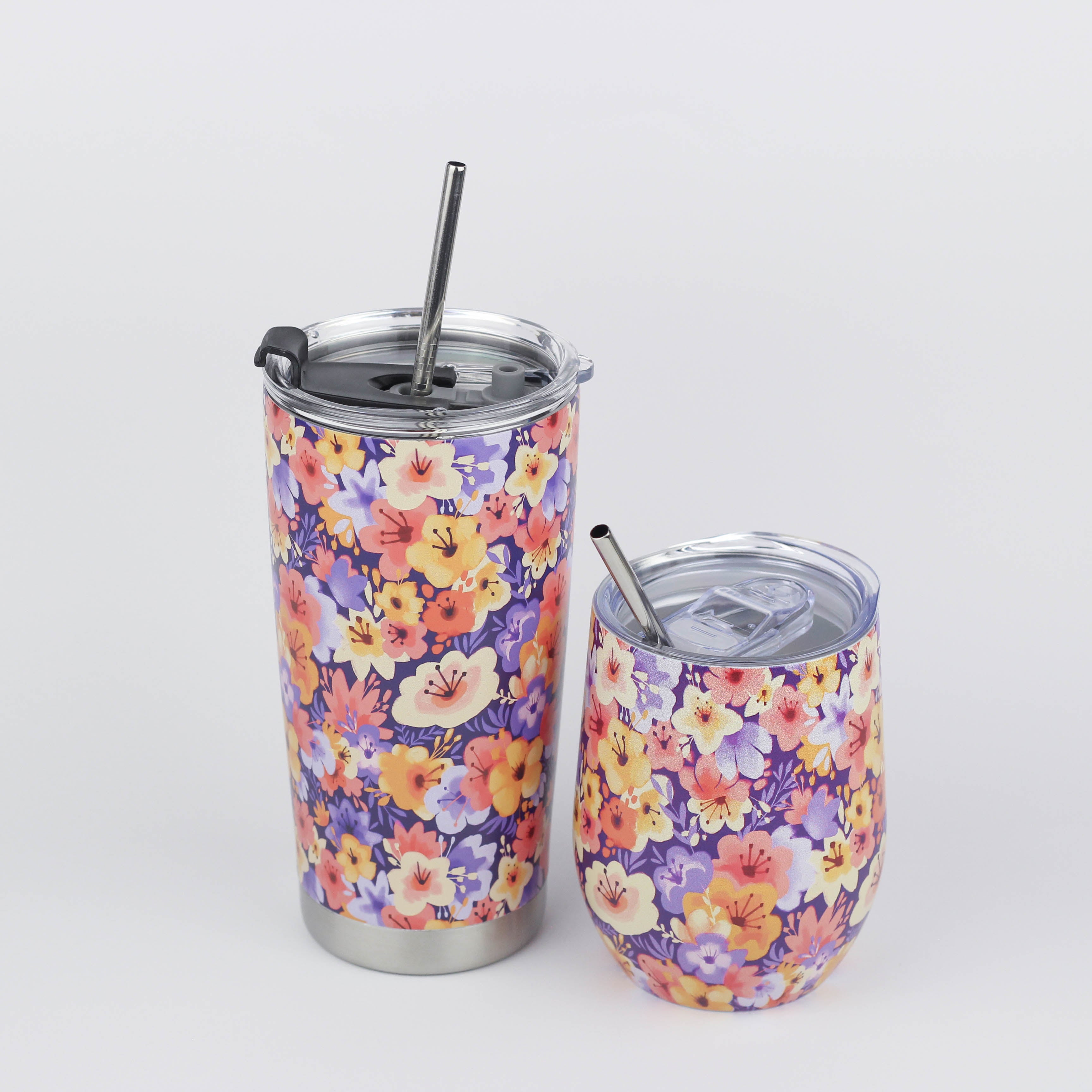 Purple Bouquet Stainless Steel Tumbler