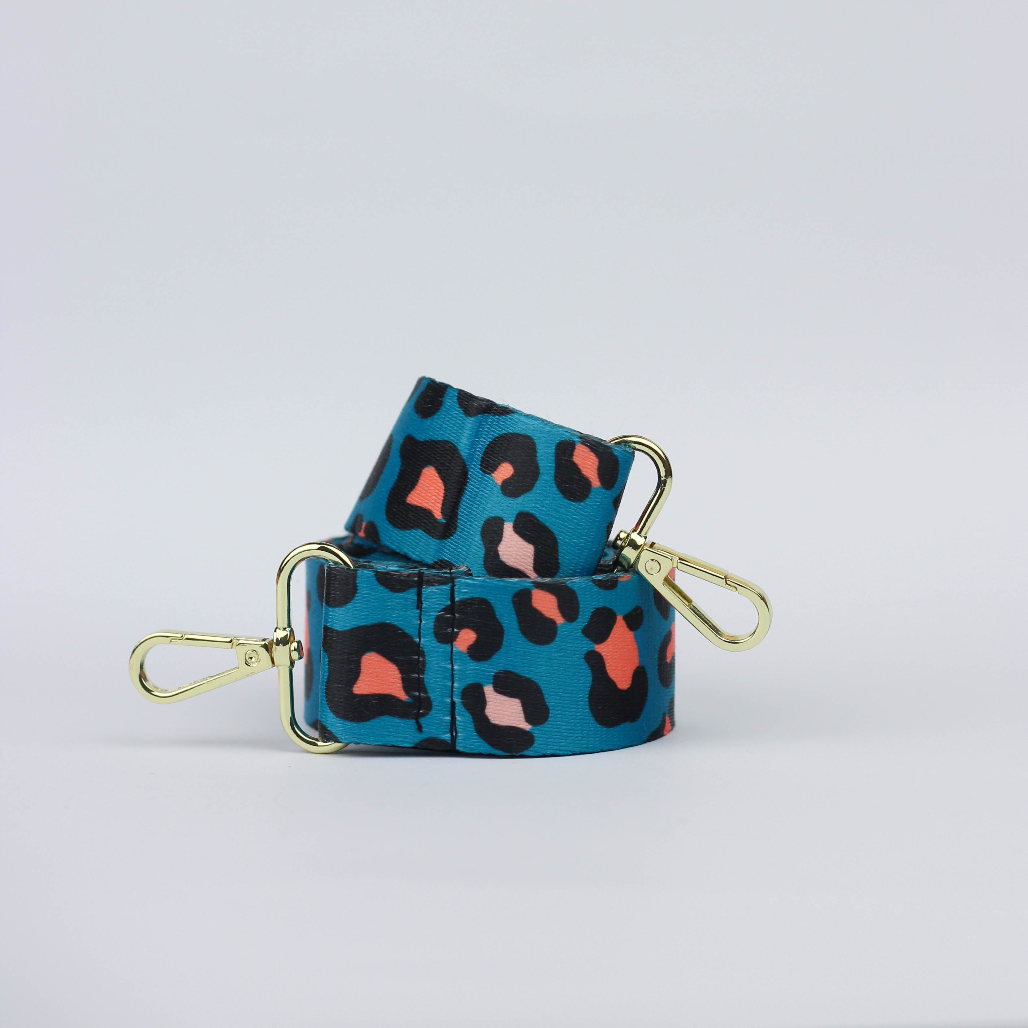 Blue Leopard Bag Strap