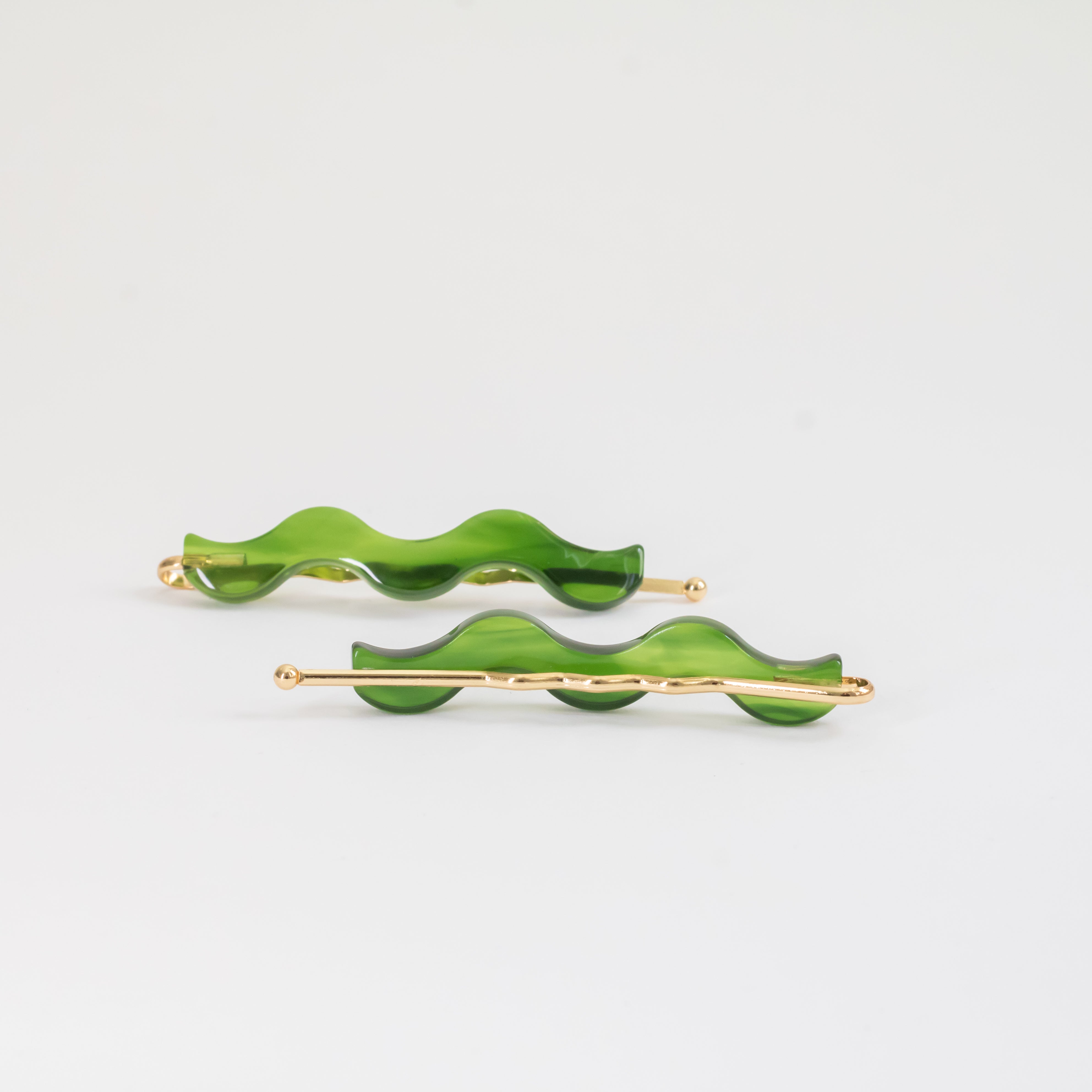 Wave Hair Clip Green