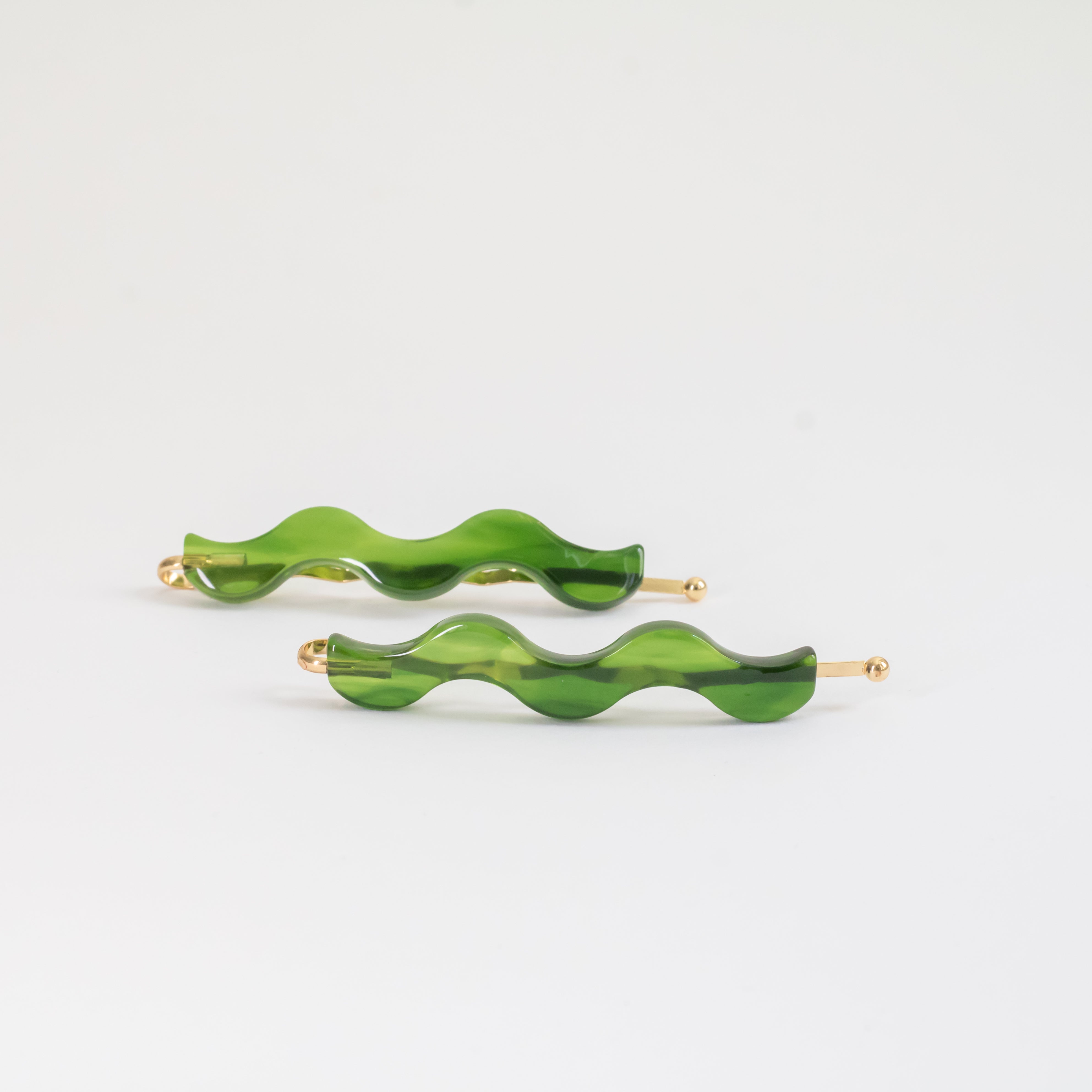 Wave Hair Clip Green