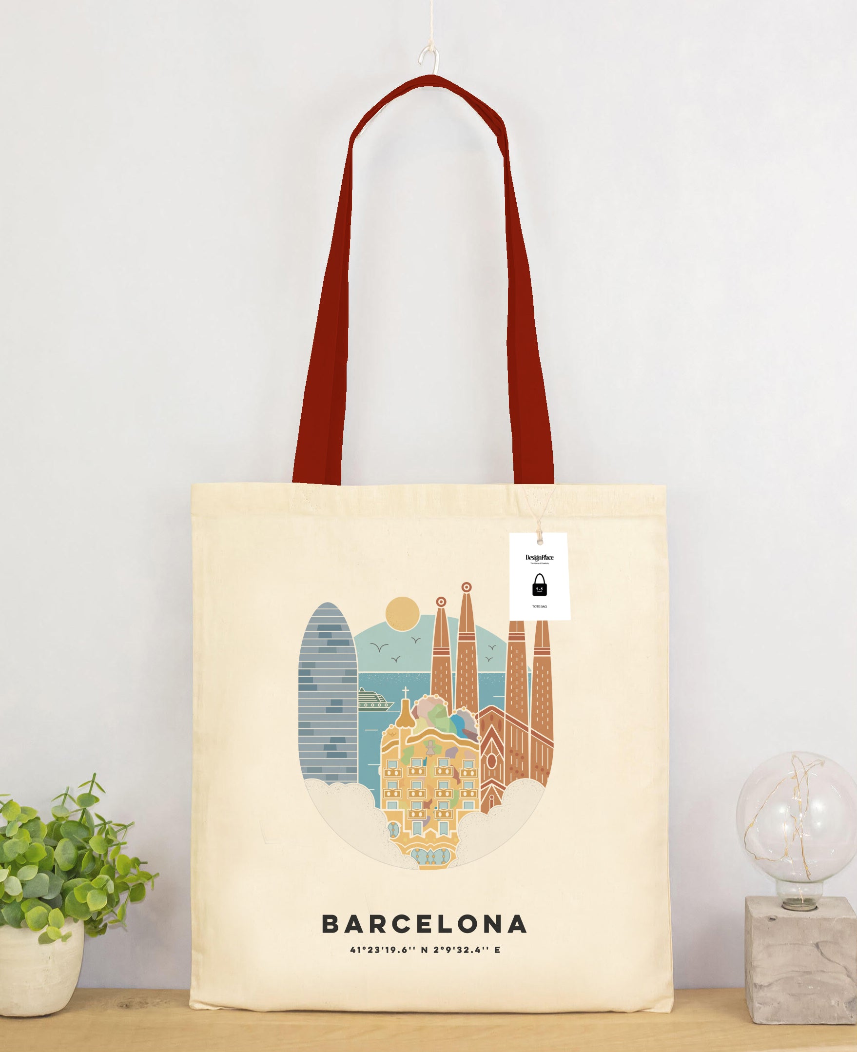 Barcelona Cityscape Colour Tote Bag