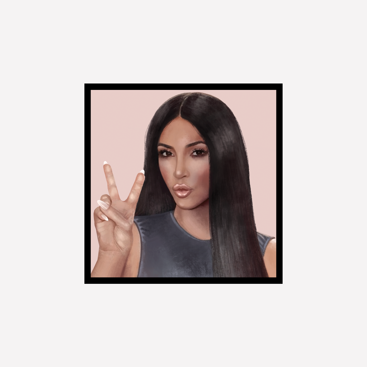 Kim Kardashian Peace Art Print