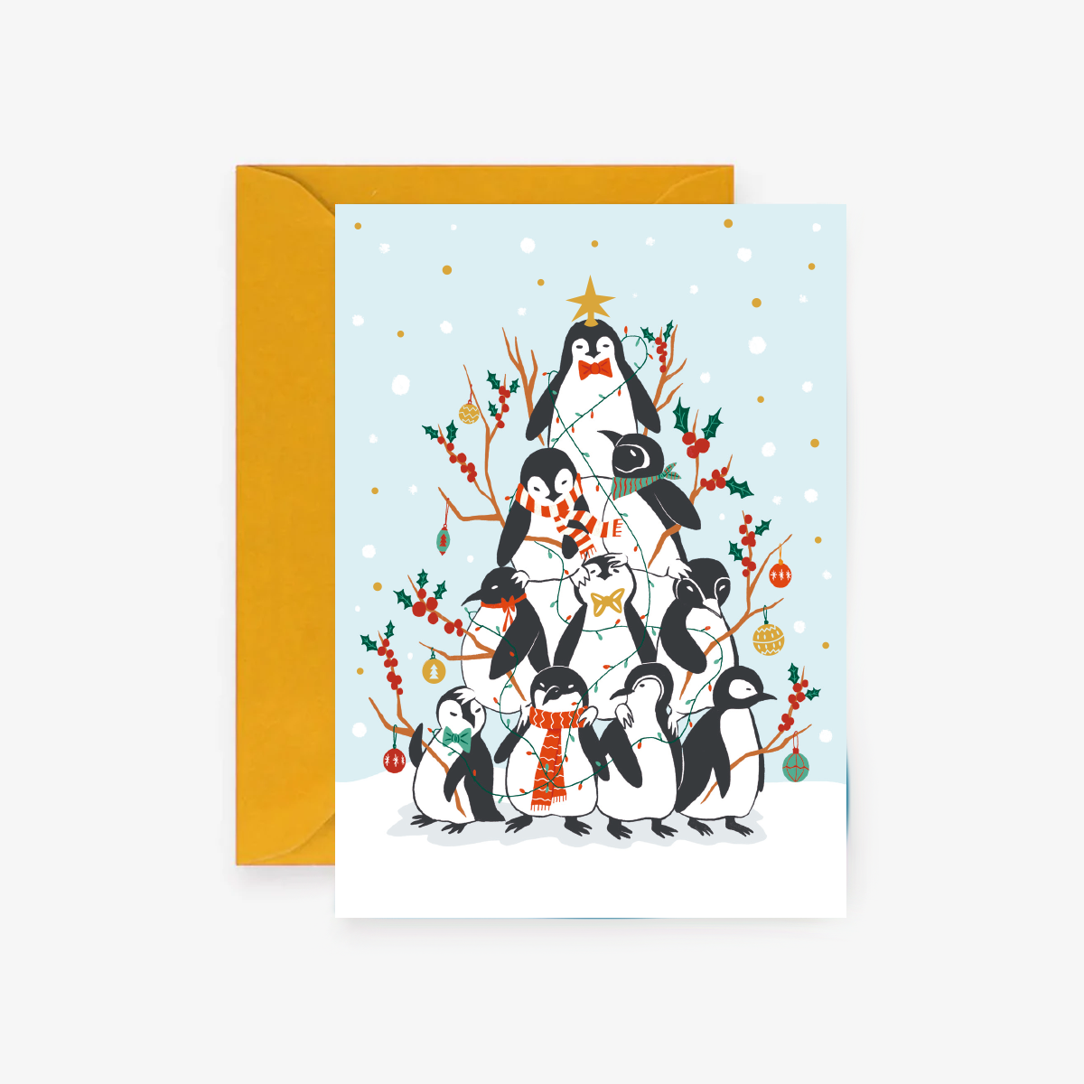 Penguin Tree Tarjeta de Felicitaciones