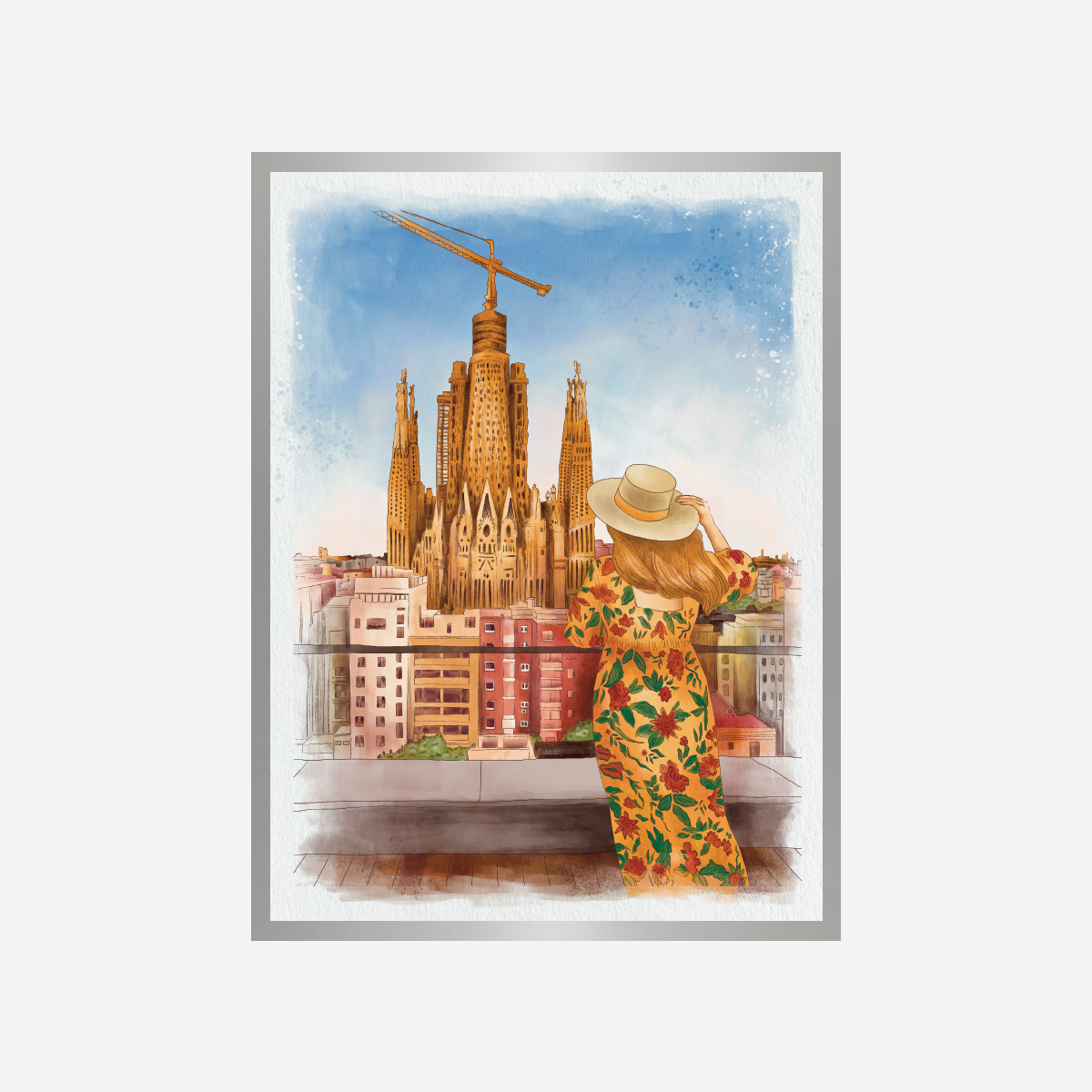 Observando Sagrada Familia Art Print