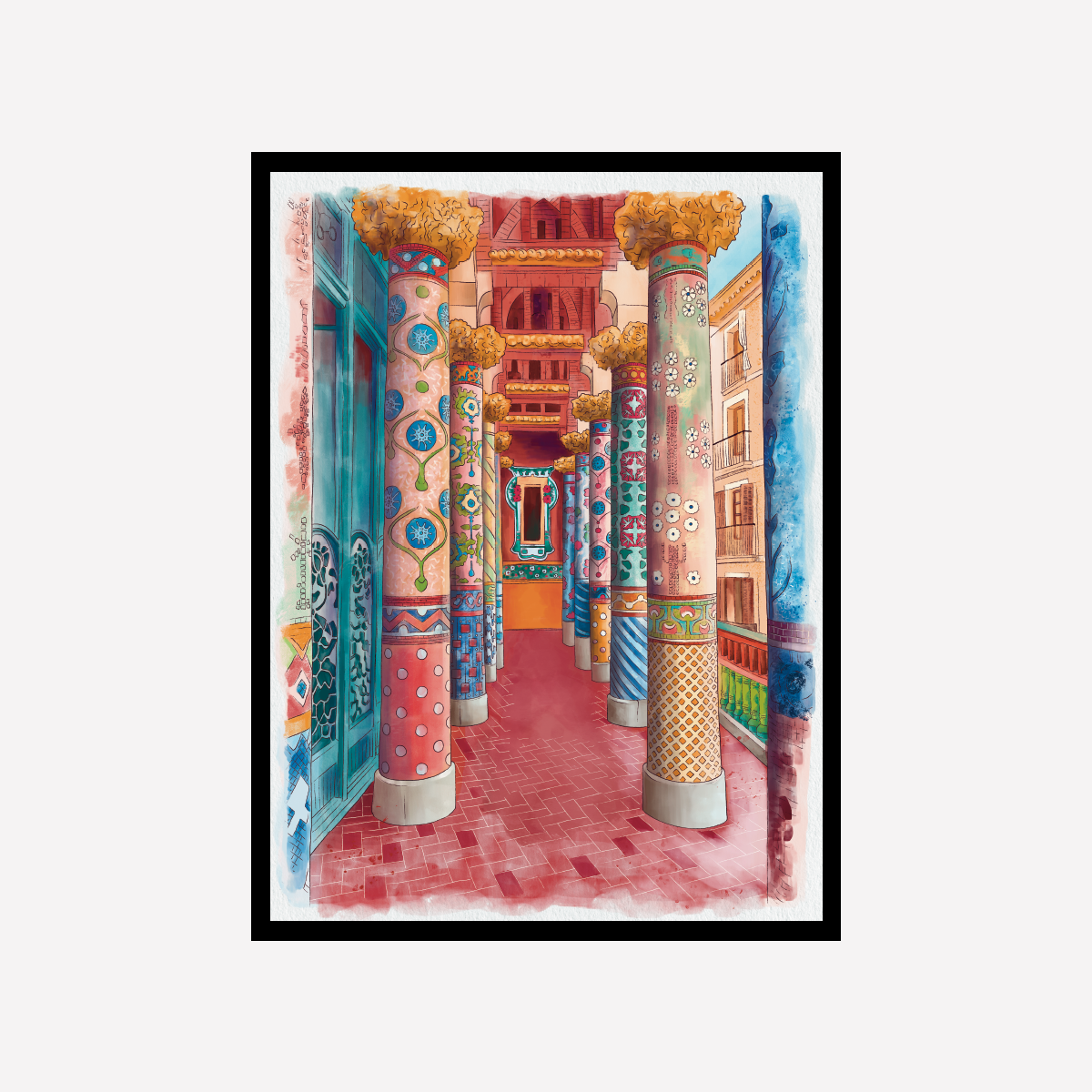 Entre las Columnas Art Print