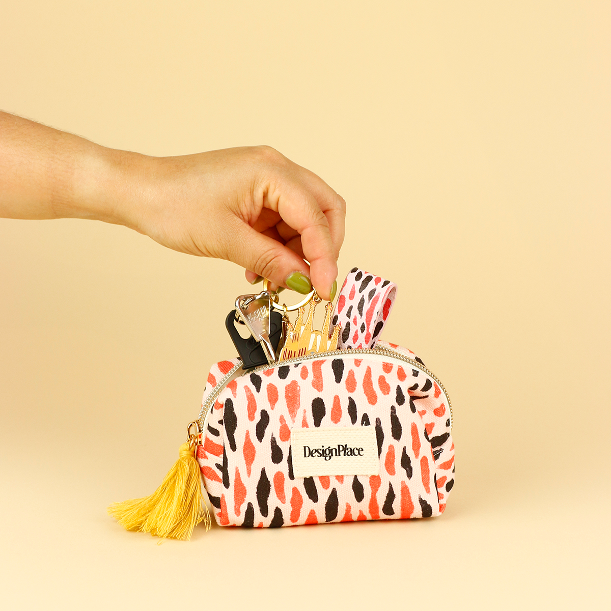 Pink Leopard Cotton Pouch Small