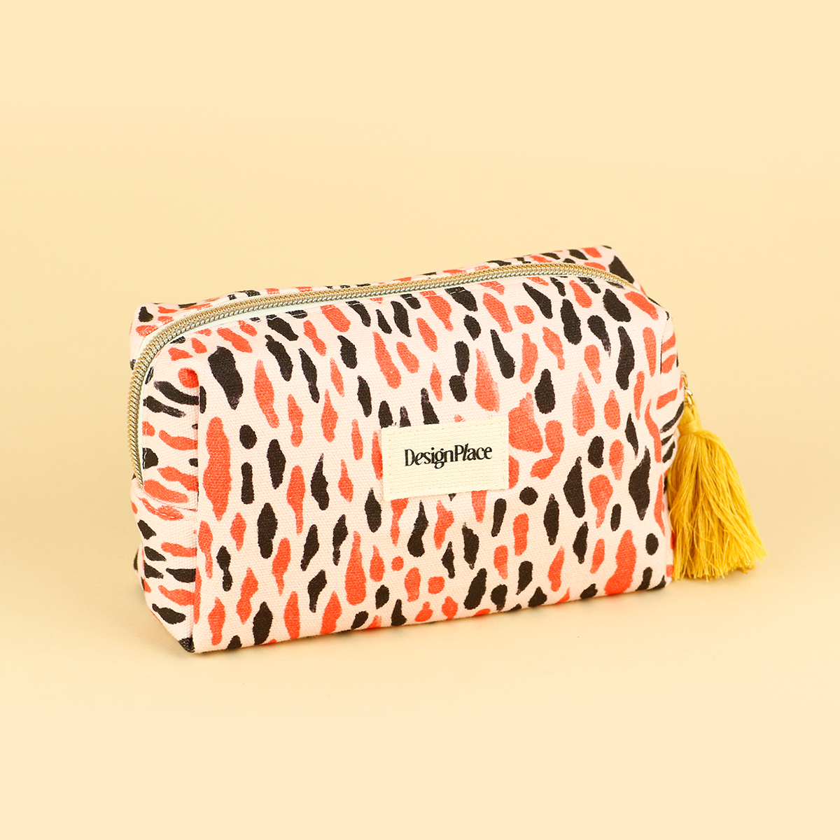 Pink Leopard Cotton Pouch Medium
