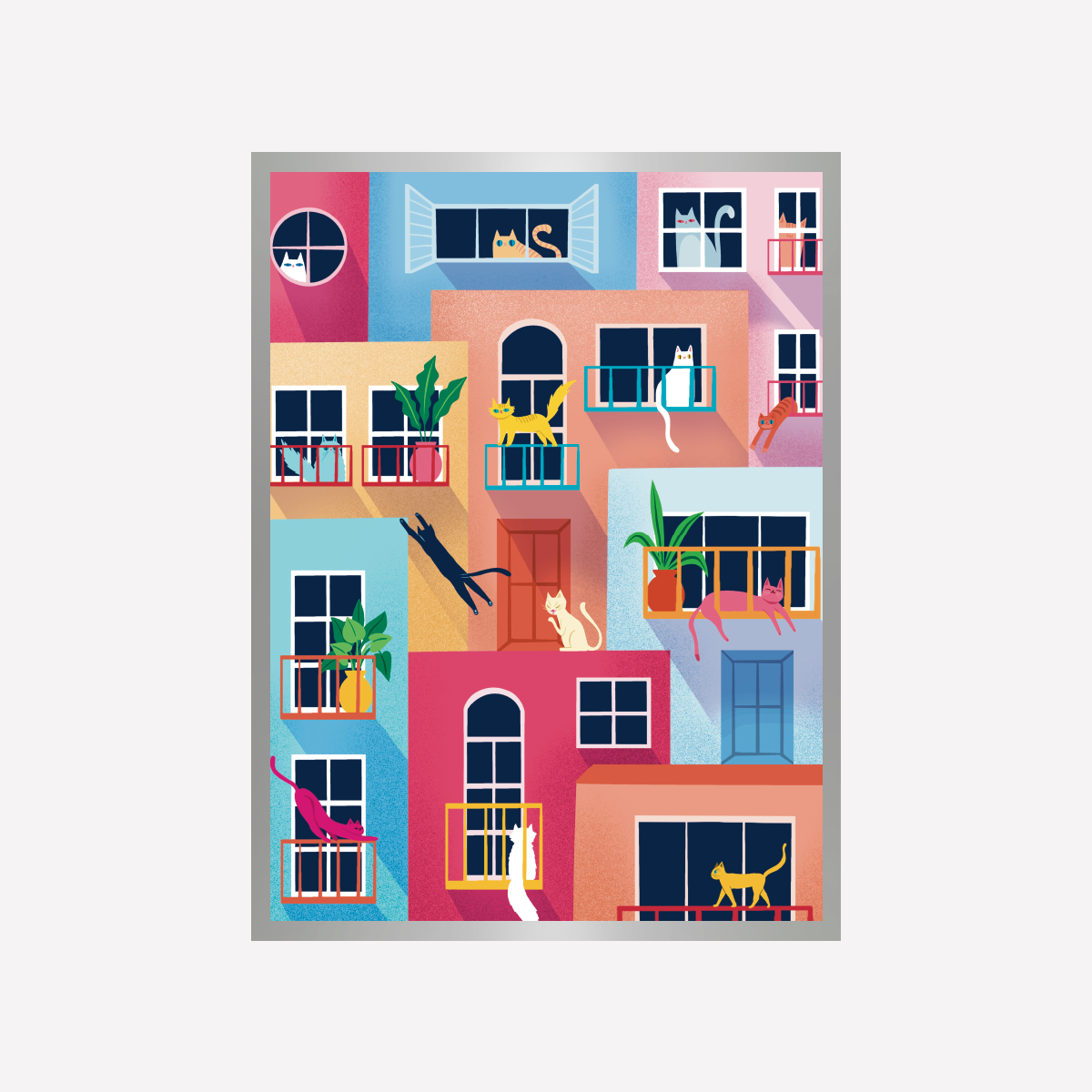 Cat Neighborhood Art Print