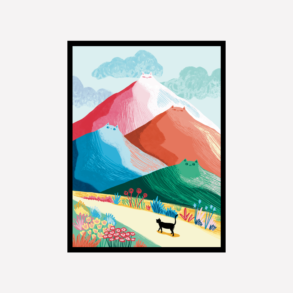 Cat Adventures Art Print