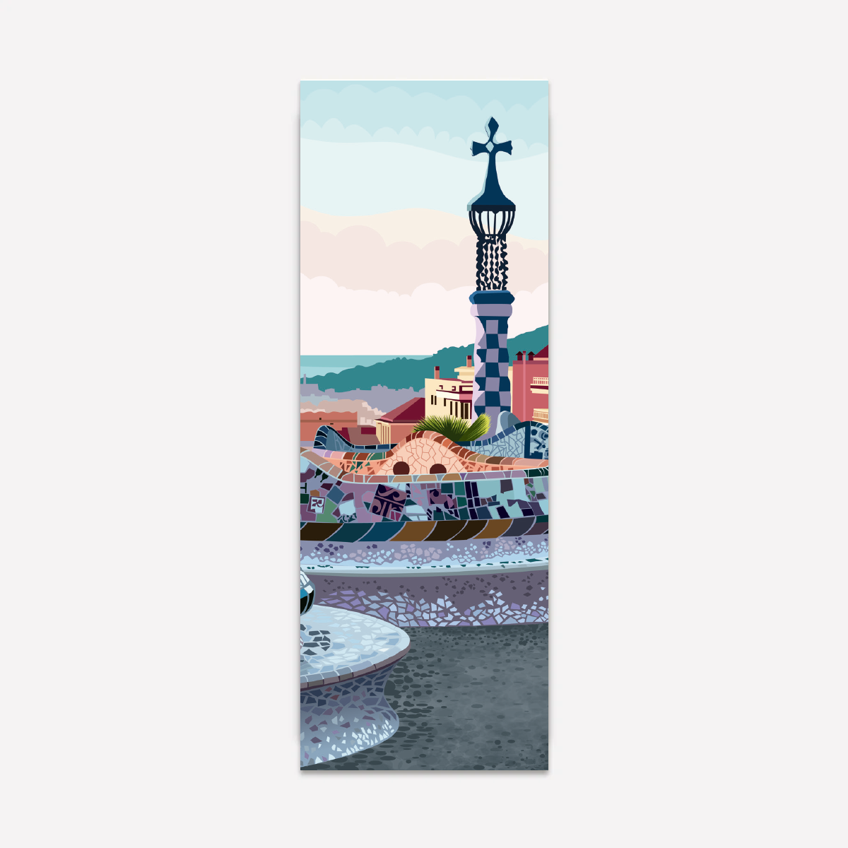 Parc Guell Vector Bookmark
