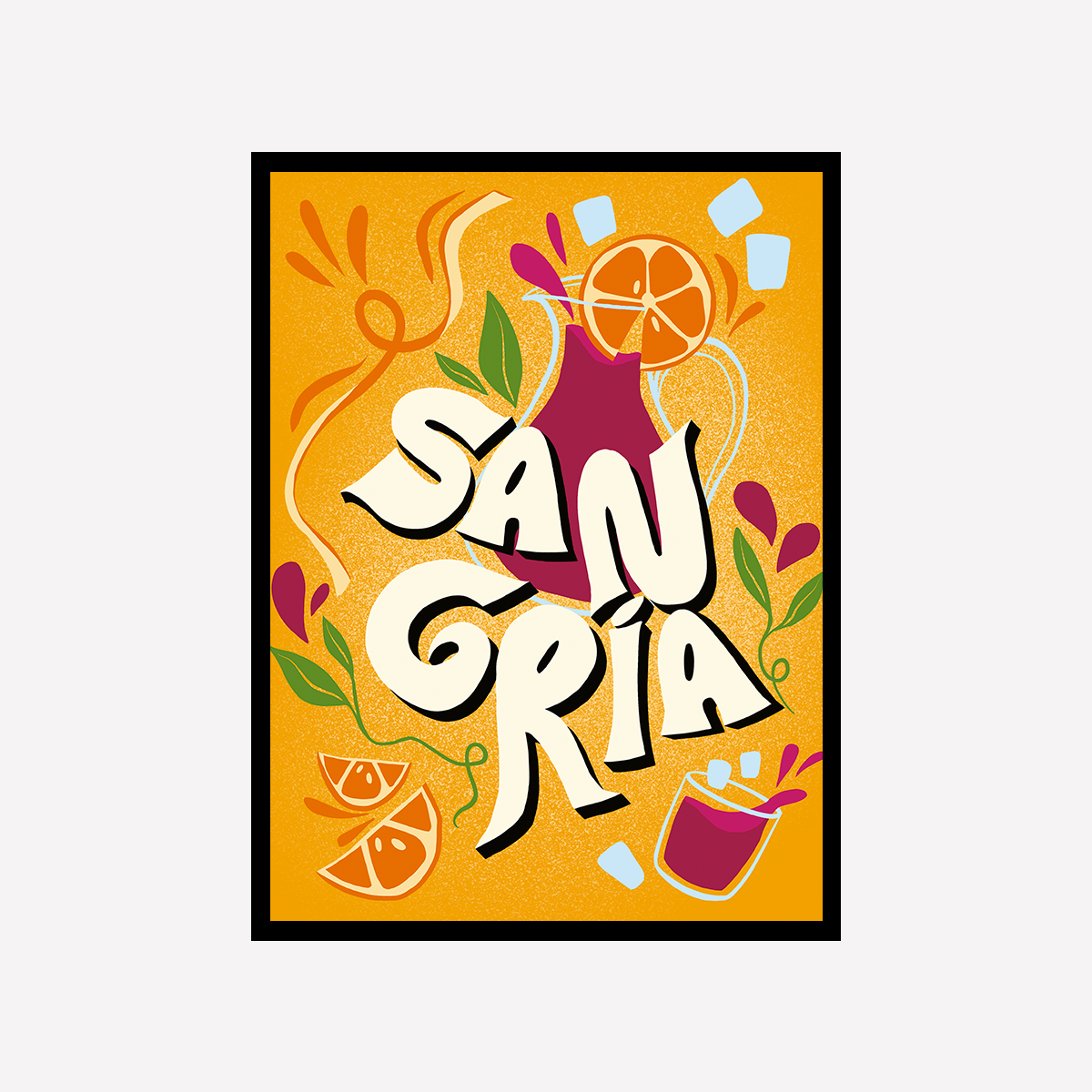 Sangria Lettering Gráfico Art Print