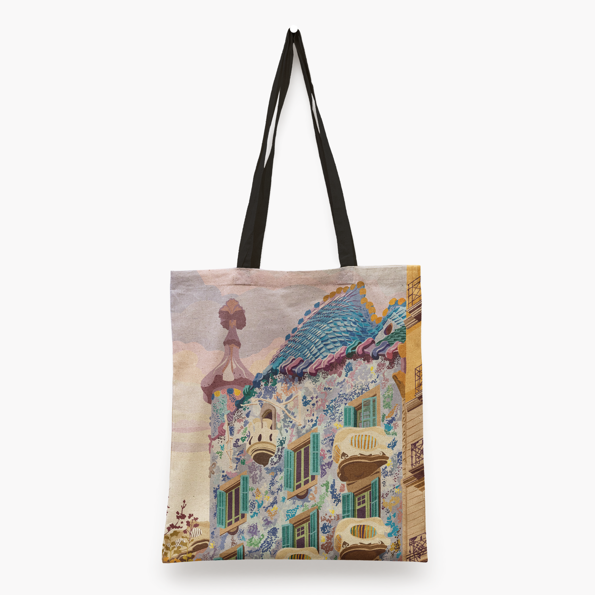 Casa Batllo Vector Tote Bag