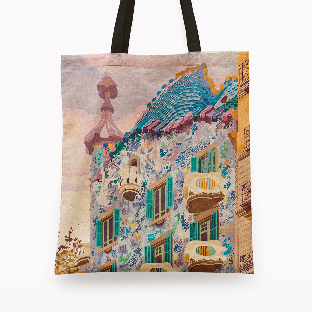 Casa Batllo Vector Tote Bag