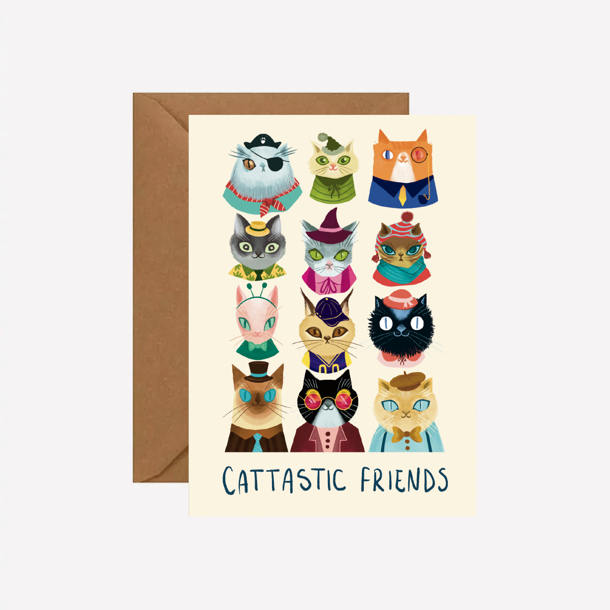 Cattastic Friends Tarjeta de Felicitaciones